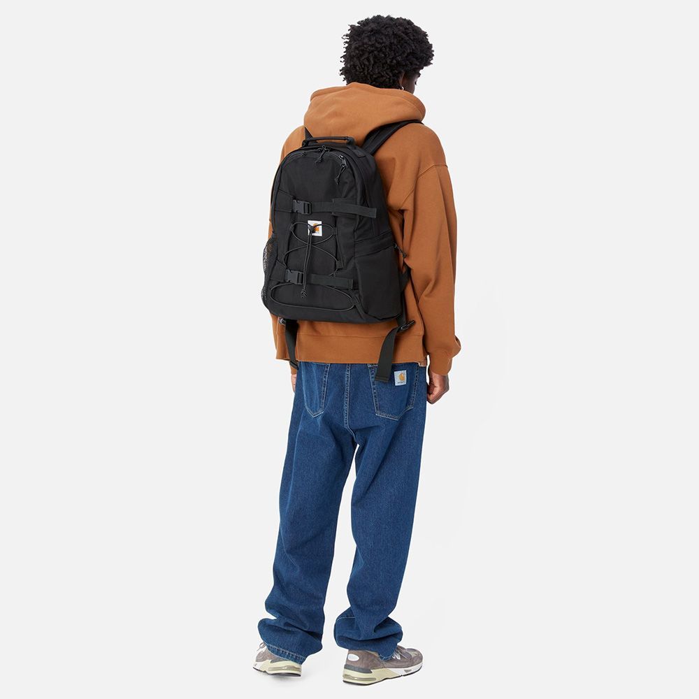 Zaino Carhartt WIP Kickflip Backpack Black – portato, vista posteriore