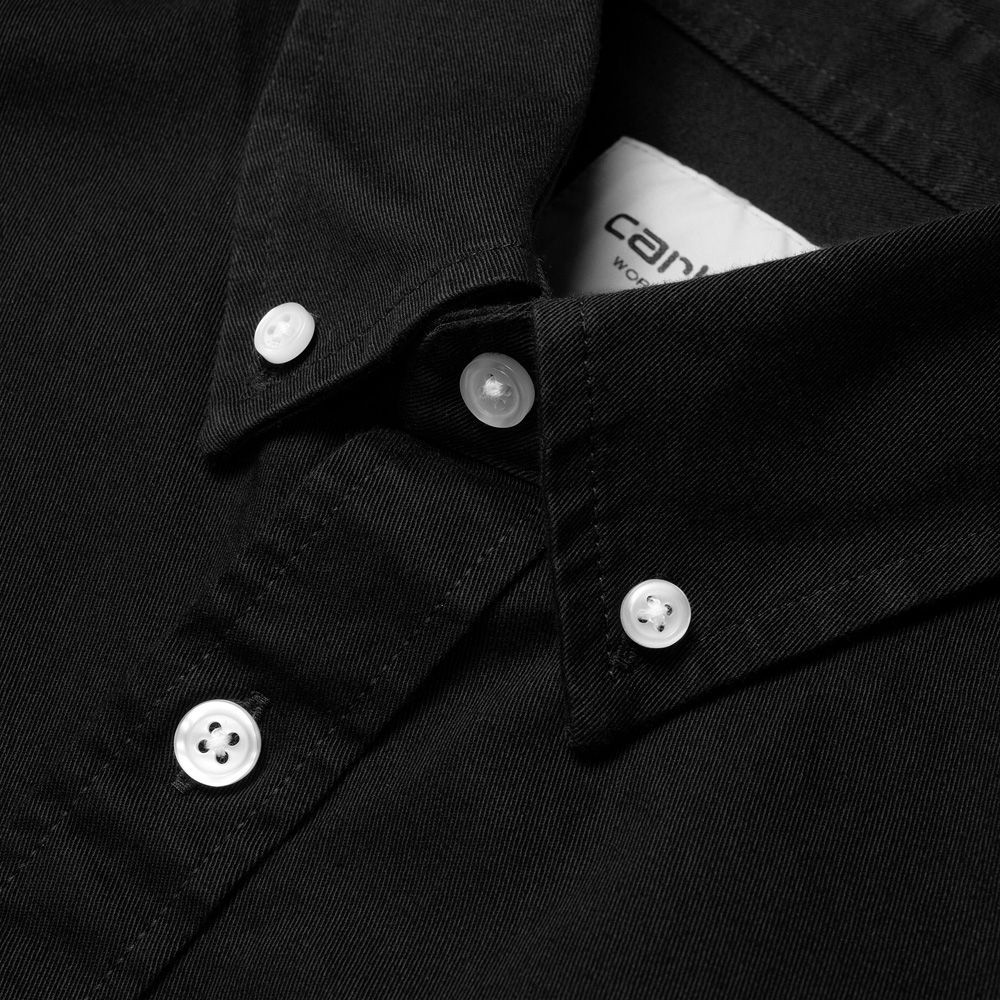 Camicia Carhartt WIP L/S Madison Shirt Black / Wax – dettaglio dei bottoni