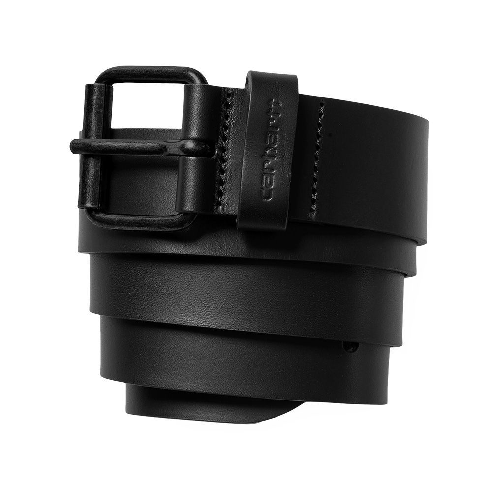 Cintura Carhartt WIP Script Belt Leather Black / Black – dettaglio della fibbia