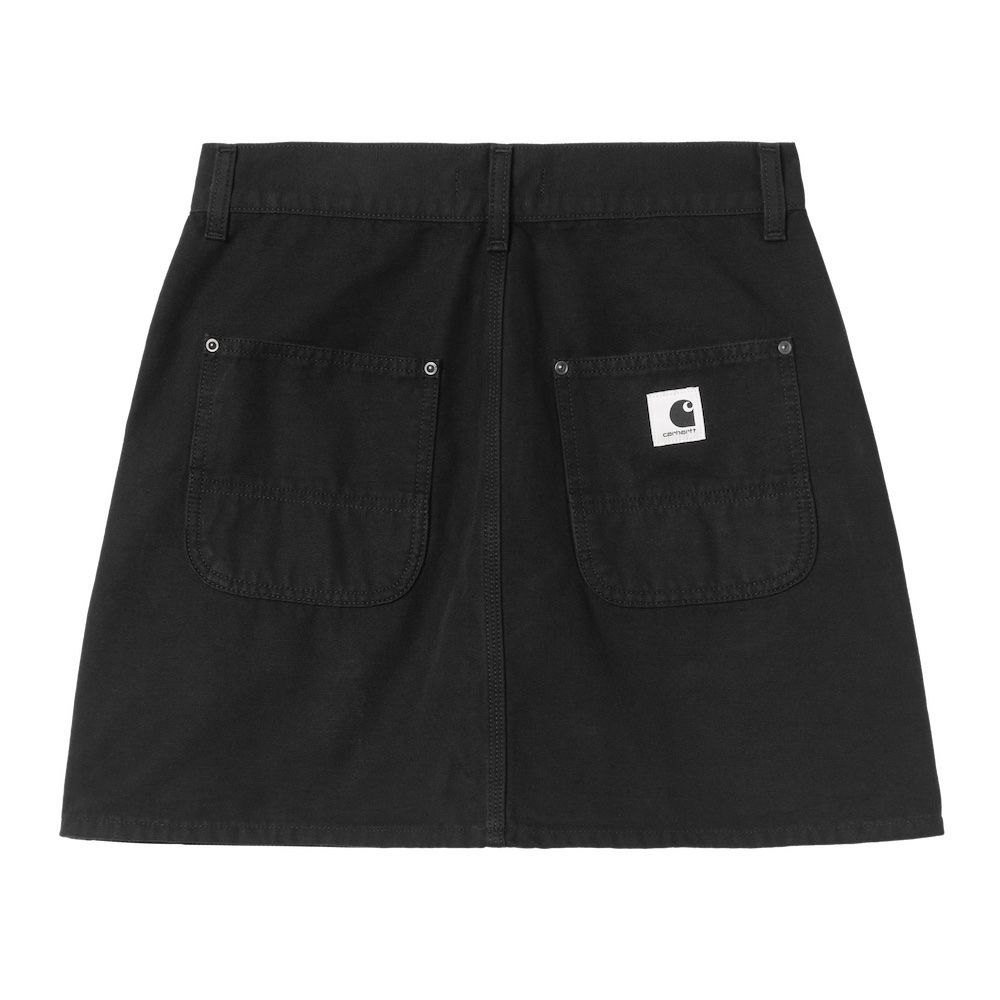 Gonna Carhartt WIP W' Maeve Double Knee Skirt Black Stone Washed – vista posteriore