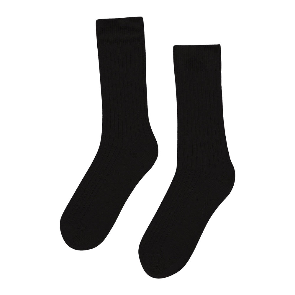 Calze Colorful Standard Merino Wool Blend Sock Deep Black – vista frontale
