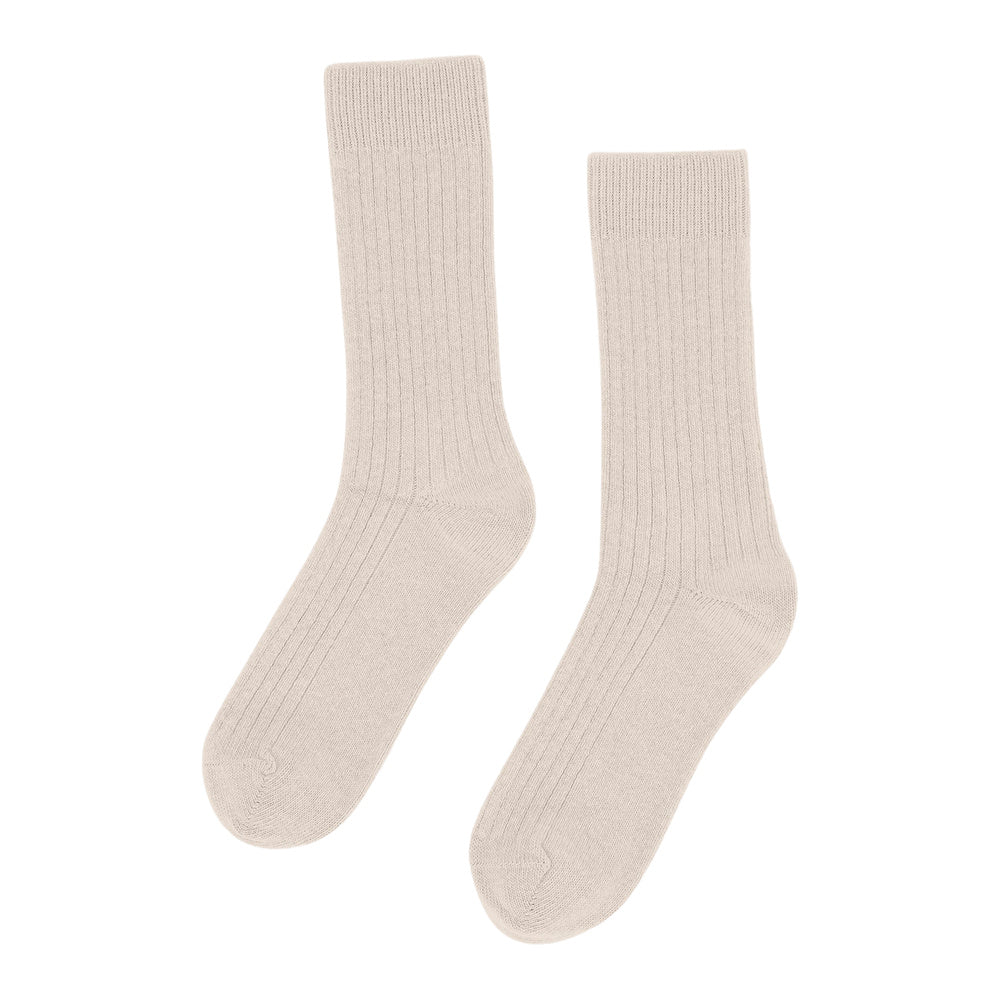 Calze Colorful Standard Merino Wool Blend Sock Ivory White – vista frontale