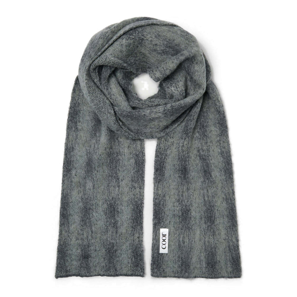 Sciarpa COOR Alpaca Blend Ombre Check Muffler Blue Grey – vista frontale