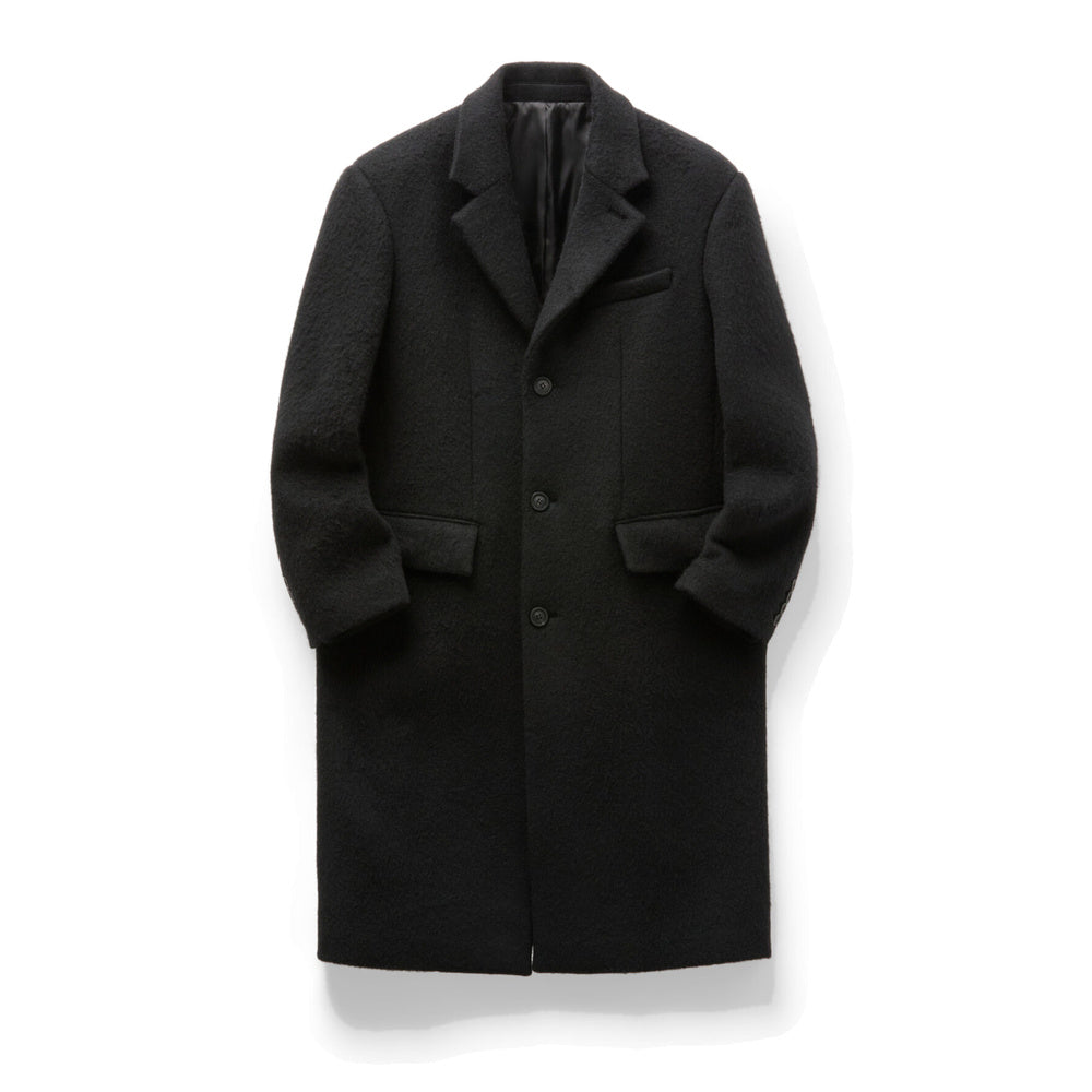 Cappotto COOR Corduroy Trim Hairy Chesterfield Coat Black – vista frontale