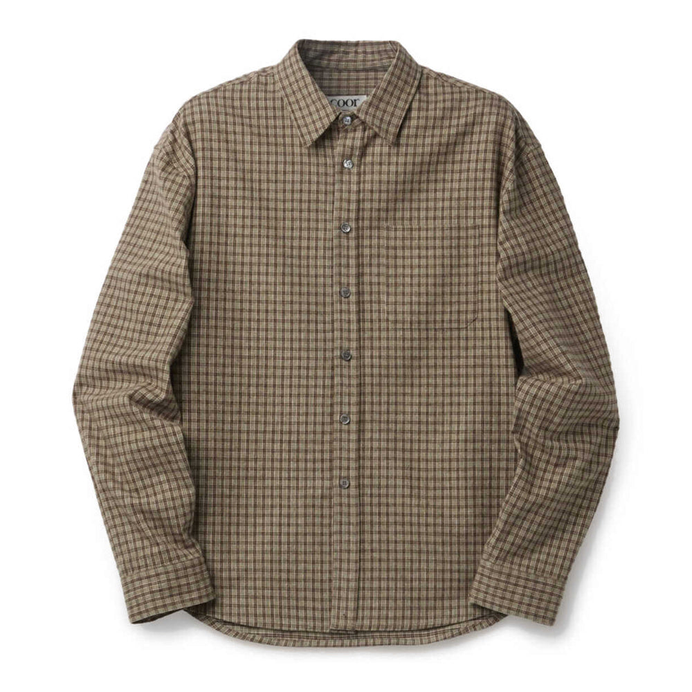 Camicia COOR Gun Club Check Shirt Sand Green – vista frontale