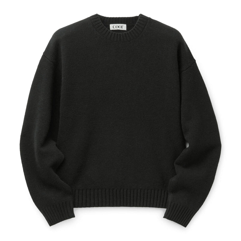 Maglione COOR Wool Cropped Crewneck Sweater Black – vista frontale