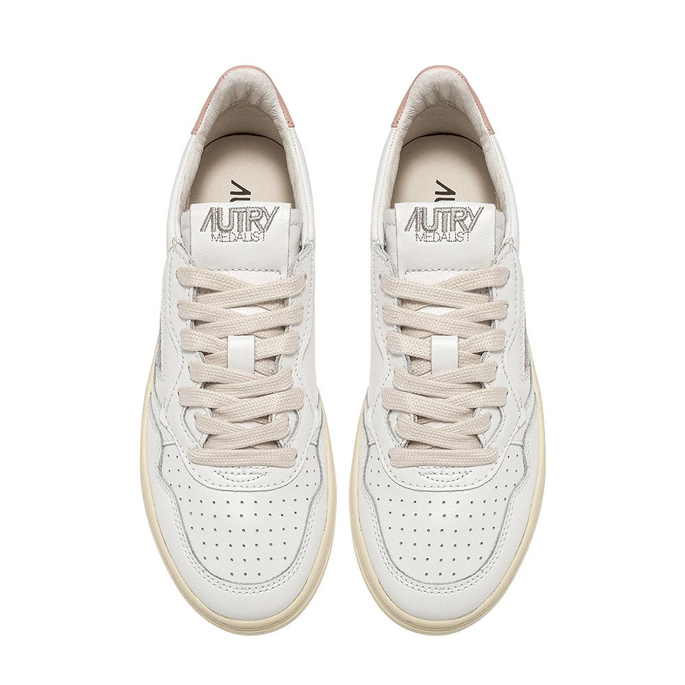 Sneaker Autry Medalist Low Woman Leather White/Pink – vista dall'alto