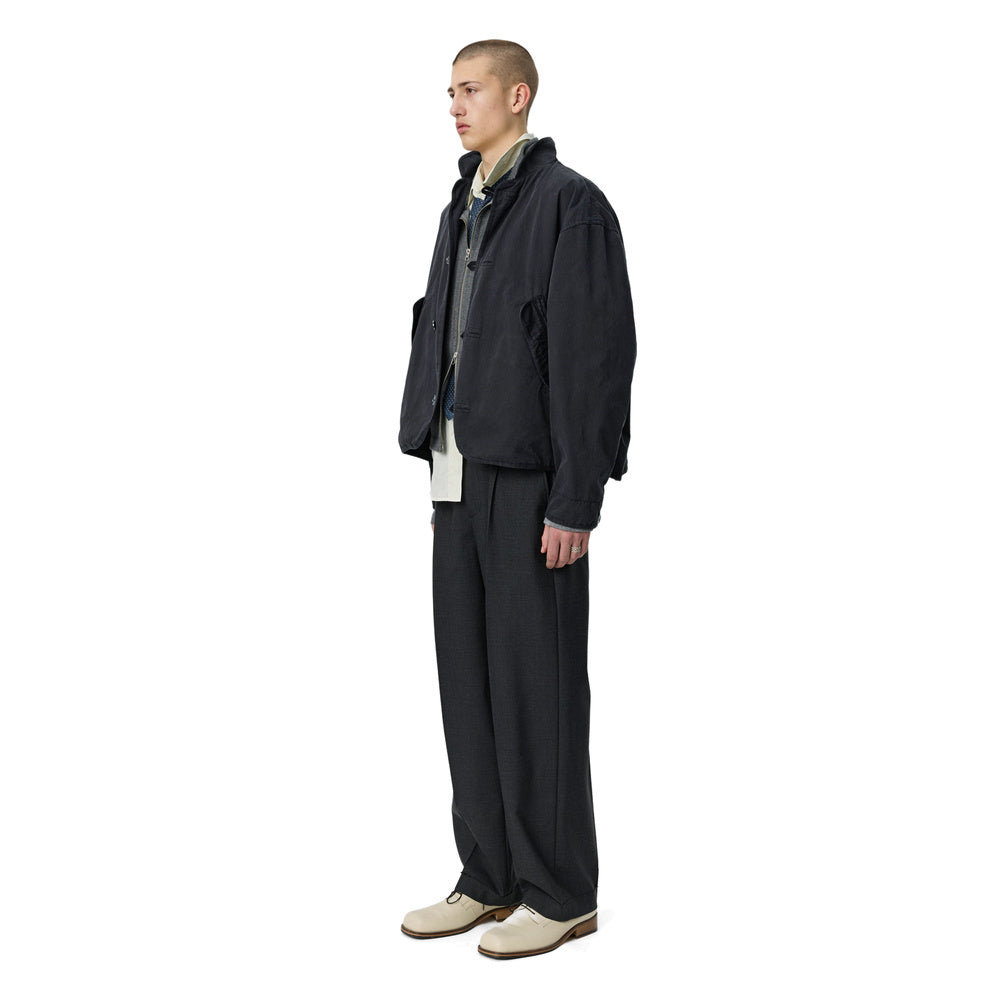 mfpen Liner Jacket Dusty Black Dense Cotton – worn, side view