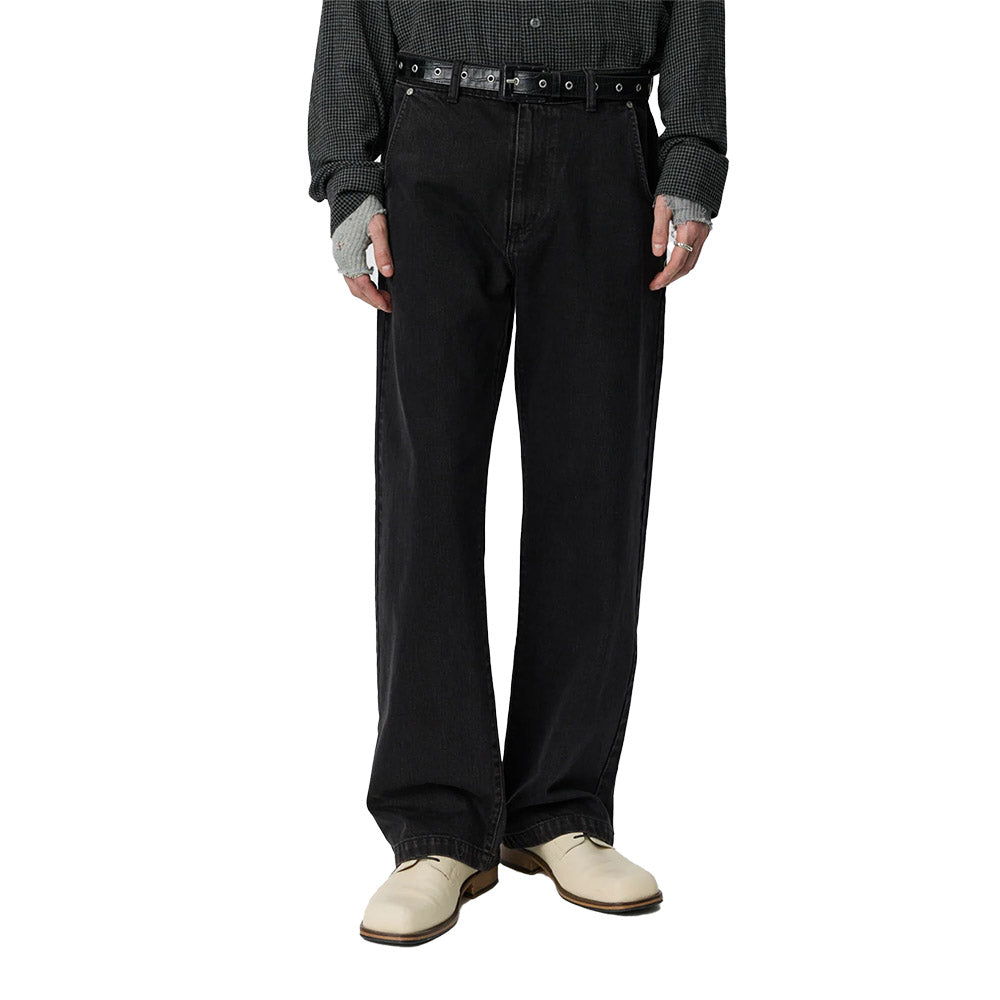 Jeans mfpen Straight Cut Jeans Generation Plum – indossati vista frontale
