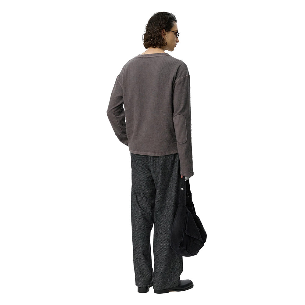 Maglione mfpen Reverse Rib Sweater Murkey Grey – indossato vista laterale