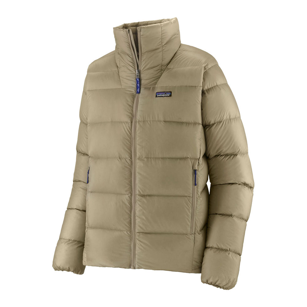 Piumino Patagonia Men's Fitz Roy Down Jacket Weathered Stone – vista di tre quarti