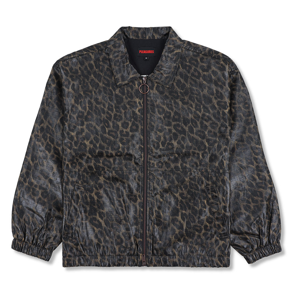 Giacca PLEASURES Leopard Waxed Jacket Leopard – vista frontale