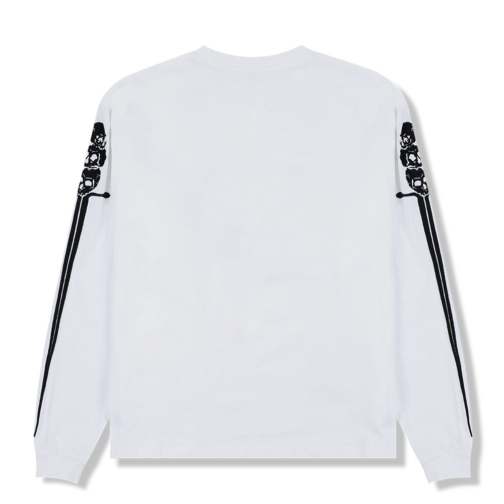 T-shirt PLEASURES Luster LS Tee White – vista posteriore