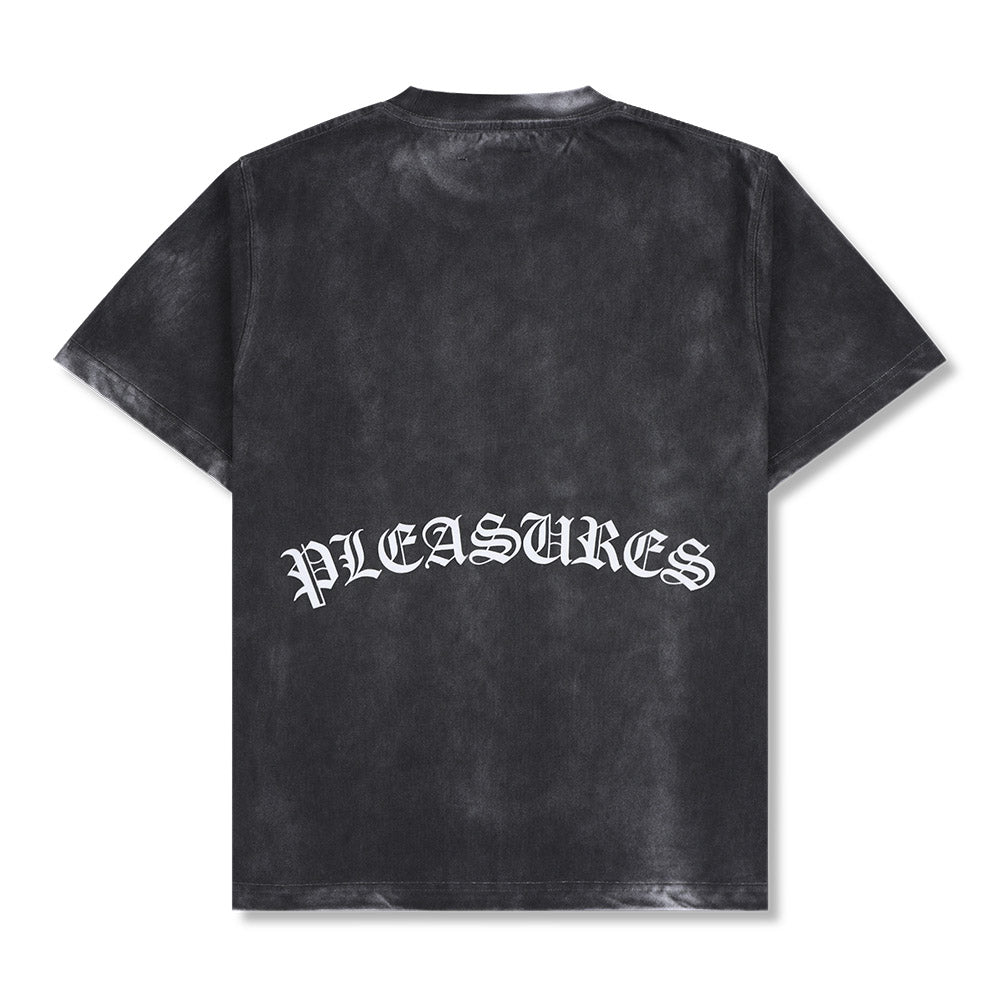 T-shirt PLEASURES Spray OE Heavyweight Shirt Black – vista posteriore
