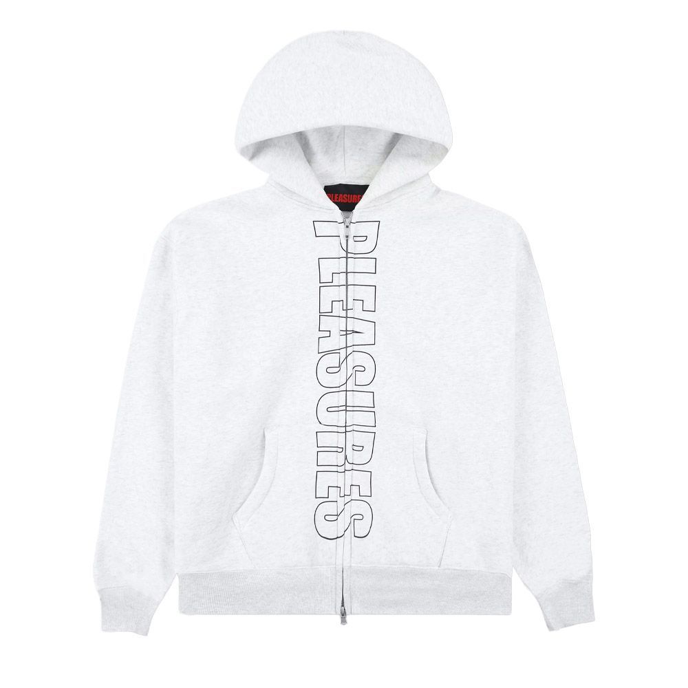 Felpa con cappuccio PLEASURES Impact Zip Hoodie Oatmeal – vista frontale