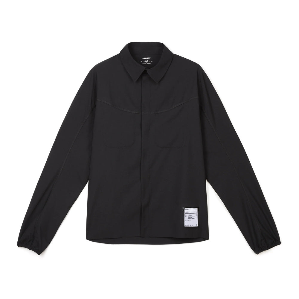 Camicia Satisfy AmbientWarp River Shirt Black – vista frontale