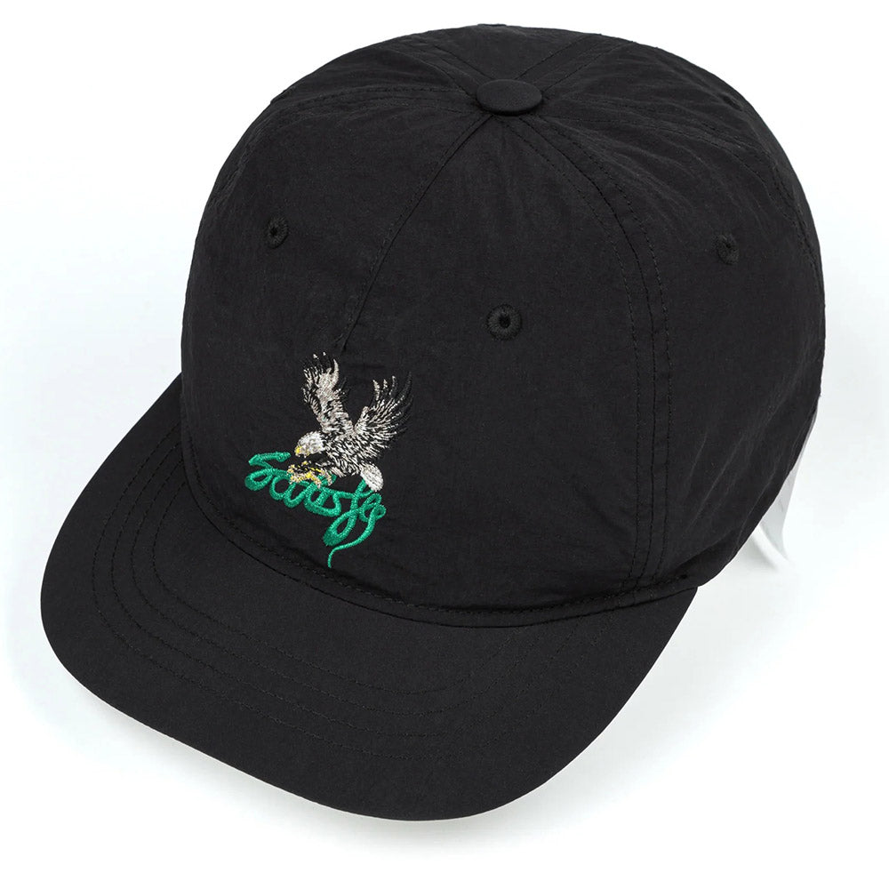 Cappellino Satisfy FliteSilk 5-Panel Pinch Cap Black – vista di tre quarti