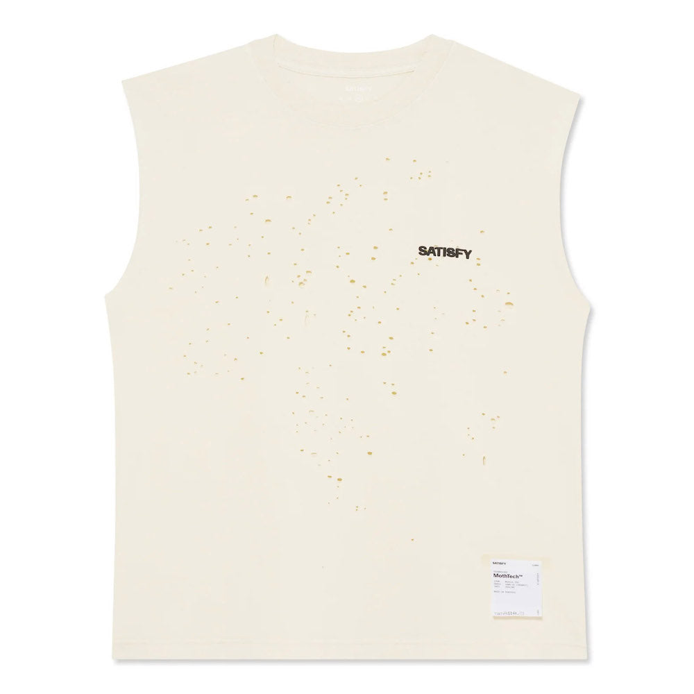 Canotta Satisfy MothTech Muscle Tee Aged Ecru – vista frontale