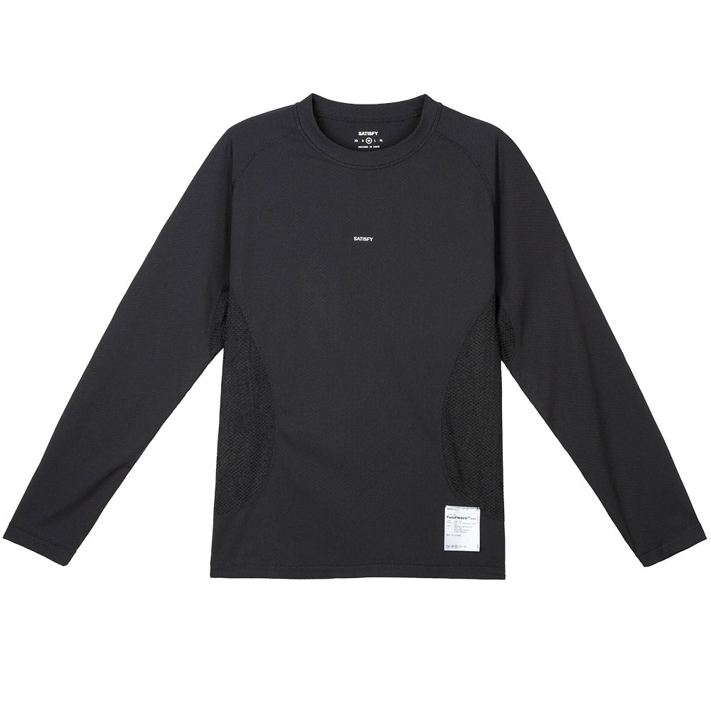Maglia Satisfy FuzzFleece Octa Long Tee Black – vista frontale