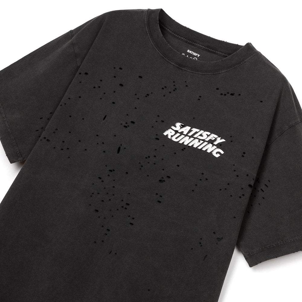 T-shirt Satisfy MothTech T-Shirt Aged Black – vista di tre quarti