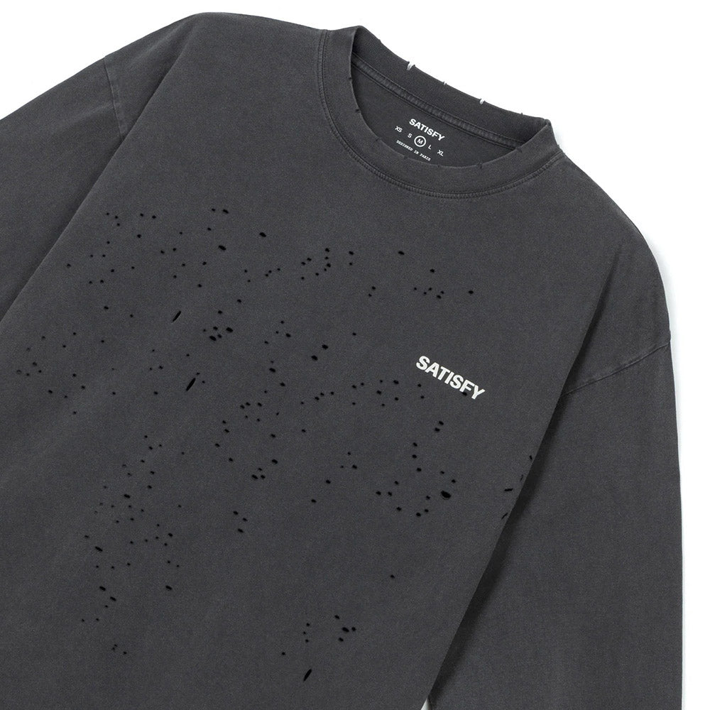 Maglia Satisfy MothTech Long Tee Aged Black – vista di tre quarti