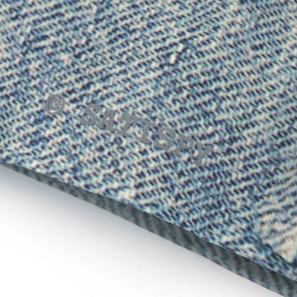 Satisfy AmbientWarp 5" Unlined Shorts Digital Denim – logo detail