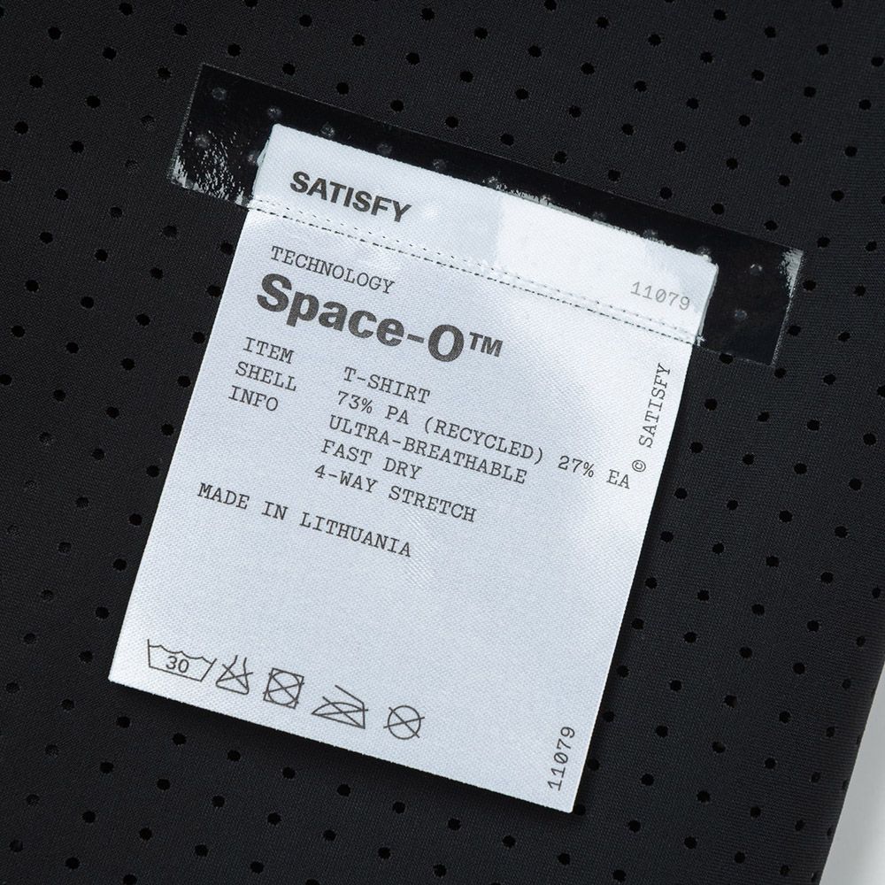 Maglia Satisfy Space-O T-Shirt Black – etichetta di composizione esterna